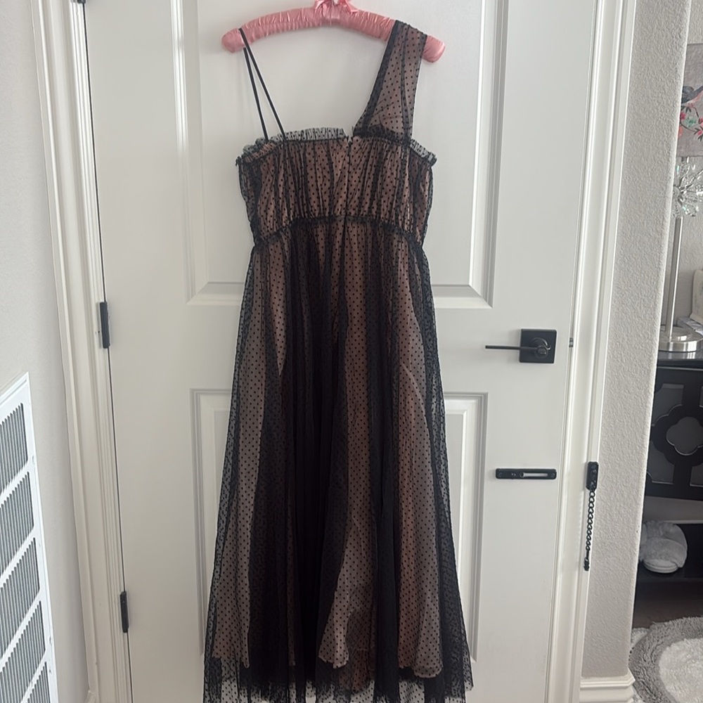 Anthropologie Black and Tan Polka Dot Dress
never worn. Runs big can fit size 6. - Picture 4 of 8